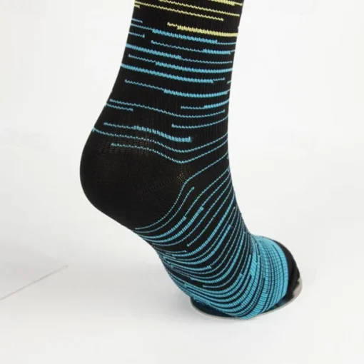 5 Pairs Men's Compression Socks Hiking Socks Sports Socks Breathable Soft Stretchy Comfortable Outdoor Patchwork Chinlon Dark Grey Yellow Blue for Hunting Cycling / Bike Camping / Hiking / Caving