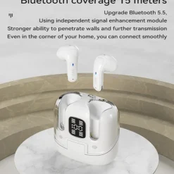 2 Pairs of 4 Packs Wireless Earphones Bluetooth 5.3 Earbuds 68ms Low Latency 13mm Driver HIFI Headphones 4 Mics ENC HD Call Semi-in-ear