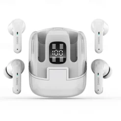 2 Pairs of 4 Packs Wireless Earphones Bluetooth 5.3 Earbuds 68ms Low Latency 13mm Driver HIFI Headphones 4 Mics ENC HD Call Semi-in-ear