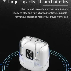 2 Pairs of 4 Packs Wireless Earphones Bluetooth 5.3 Earbuds 68ms Low Latency 13mm Driver HIFI Headphones 4 Mics ENC HD Call Semi-in-ear