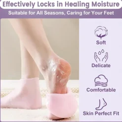 1 pairs Silicone Socks for Dry Cracked Feet, Women's Foot Socks for Moisturizing, one size