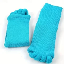 1 Pairs Toeless Yoga Socks, Five-toe Split Socks, Comfy & Breathable Foot Alignment Socks, Non-slip Massage Socks