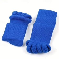1 Pairs Toeless Yoga Socks, Five-toe Split Socks, Comfy & Breathable Foot Alignment Socks, Non-slip Massage Socks