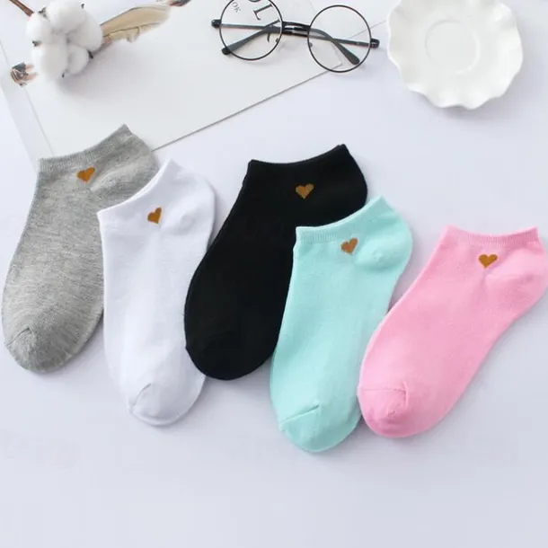 5 Pairs Women's Ankle Socks Low Cut Socks Work Daily Holiday Retro Polyester Casual Vintage Retro Casual Cute Socks