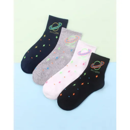 4 Pairs Women's Crew Socks Work Daily Holiday Retro Cotton Classic Casual Formal Warm Casual Cute Socks