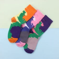 3 Pairs Women's Crew Socks Work Daily Holiday Multi Color Cotton Simple Classic Casual Sports Socks