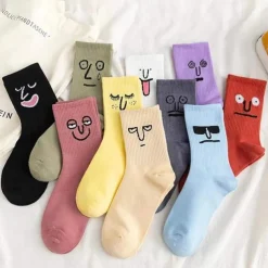 10 Pairs Women's Crew Socks Work Daily Holiday Multi Color Cotton Sporty Simple Casual Casual Cute Sports Socks