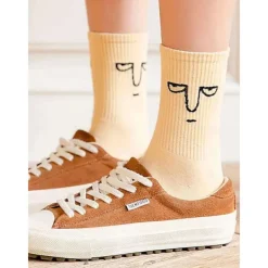 10 Pairs Women's Crew Socks Work Daily Holiday Multi Color Cotton Sporty Simple Casual Casual Cute Sports Socks