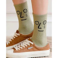 10 Pairs Women's Crew Socks Work Daily Holiday Multi Color Cotton Sporty Simple Casual Casual Cute Sports Socks
