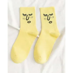 10 Pairs Women's Crew Socks Work Daily Holiday Multi Color Cotton Sporty Simple Casual Casual Cute Sports Socks