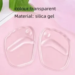 2 Pairs Women's Transparent Gel Insoles for High Heels with Anti-Slip and Cushioning Design - Comfortable Foot Pads for All-Day Wear