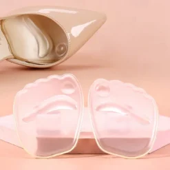 2 Pairs Women's Transparent Gel Insoles for High Heels with Anti-Slip and Cushioning Design - Comfortable Foot Pads for All-Day Wear