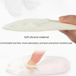 2 Pairs Women's Transparent Gel Insoles for High Heels with Anti-Slip and Cushioning Design - Comfortable Foot Pads for All-Day Wear