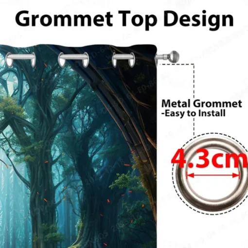 2 Panels Landscape Forest Curtain Drapes Blackout Curtain For Living Room Bedroom Kitchen Window Treatments Thermal Insulated Room Darkening