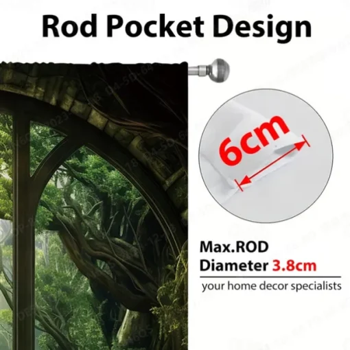 2 Panels Landscape Forest Curtain Drapes Blackout Curtain For Living Room Bedroom Kitchen Window Treatments Thermal Insulated Room Darkening