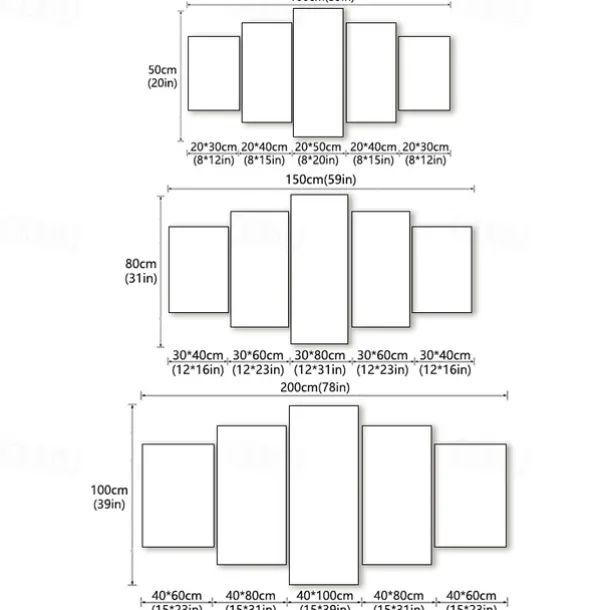 5 Panels Prints Posters Three-color Dandelion Abstract Wall Art Wall Haniging Home Decoration Gift Rolled Canvas Unframed Unstretched