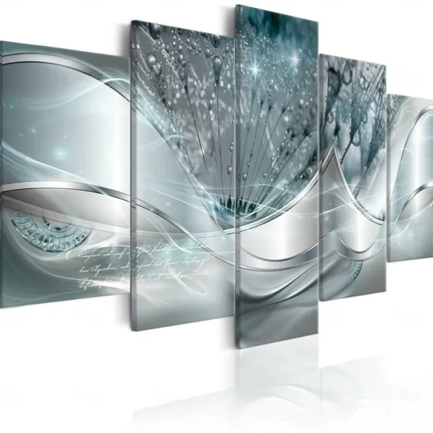 5 Panels Prints Posters Three-color Dandelion Abstract Wall Art Wall Haniging Home Decoration Gift Rolled Canvas Unframed Unstretched