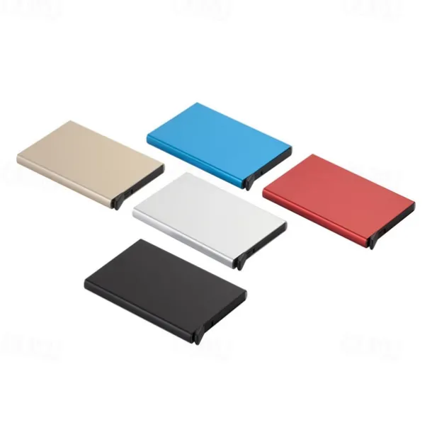 1 PC Change Purses Credit Card Holders ID Card Holder Alumnium Alloy Metal Name Card Holder Waterproof Pocket Multi Function for Women Men