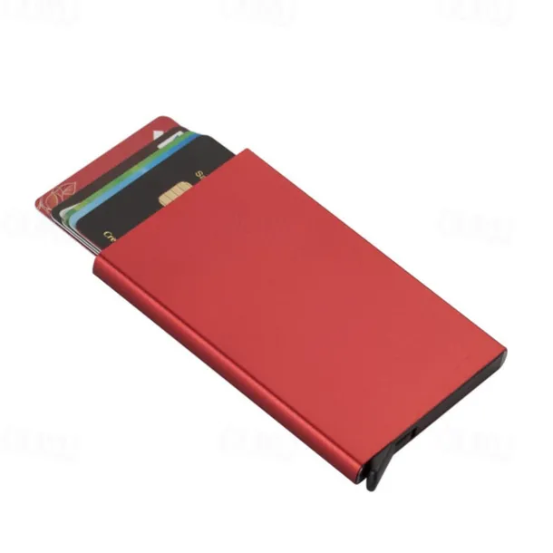 1 PC Change Purses Credit Card Holders ID Card Holder Alumnium Alloy Metal Name Card Holder Waterproof Pocket Multi Function for Women Men