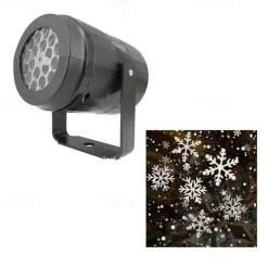 1 Pc Christmas Snowflake Projection Lamp USB Powered Indoor and Outdoor Festive Party Atmosphere Decorative Lamp