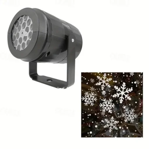 1 Pc Christmas Snowflake Projection Lamp USB Powered Indoor and Outdoor Festive Party Atmosphere Decorative Lamp
