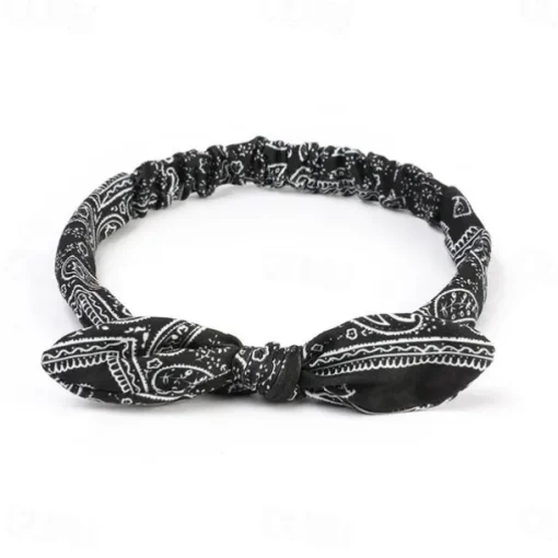 1 PC elastic paisley bandana knot headbands rabbit ear bow headband turban headwraps hair band for women girls