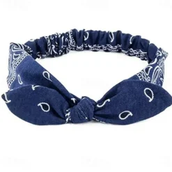 1 PC elastic paisley bandana knot headbands rabbit ear bow headband turban headwraps hair band for women girls