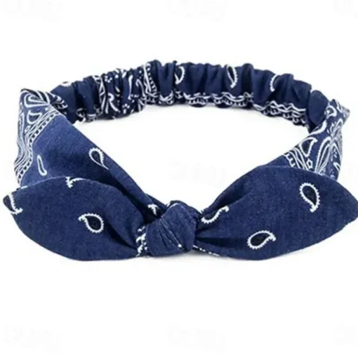 1 PC elastic paisley bandana knot headbands rabbit ear bow headband turban headwraps hair band for women girls