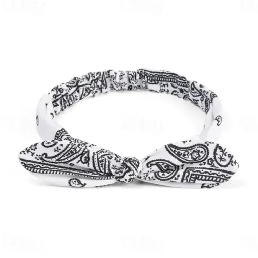 1 PC elastic paisley bandana knot headbands rabbit ear bow headband turban headwraps hair band for women girls