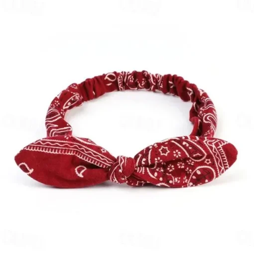 1 PC elastic paisley bandana knot headbands rabbit ear bow headband turban headwraps hair band for women girls