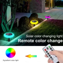 1 Pc LED Solar Groud Lights Outdoor Waterproof RGB Colorful Light Pool Light Ground Plug in Dual purpose Split Design IP65 Waterproof Courtyard Garden Lawn Path Pool Fountain Landscape Decorative Light