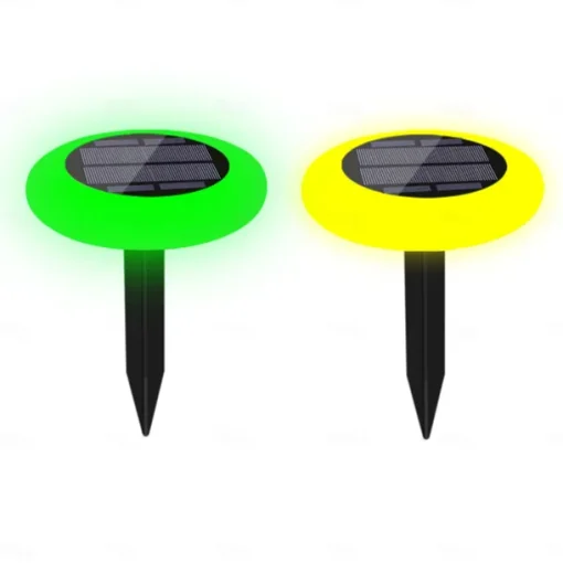 1 Pc LED Solar Groud Lights Outdoor Waterproof RGB Colorful Light Pool Light Ground Plug in Dual purpose Split Design IP65 Waterproof Courtyard Garden Lawn Path Pool Fountain Landscape Decorative Light