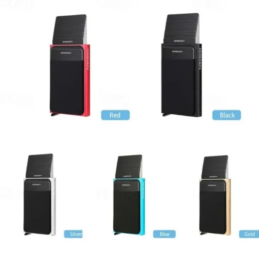1 Pc Slim Aluminum Wallet Credit Card Holder RFID Wallet Metal Thin Slim Bank Card Case Men Women Pop-up Credit Card Bag