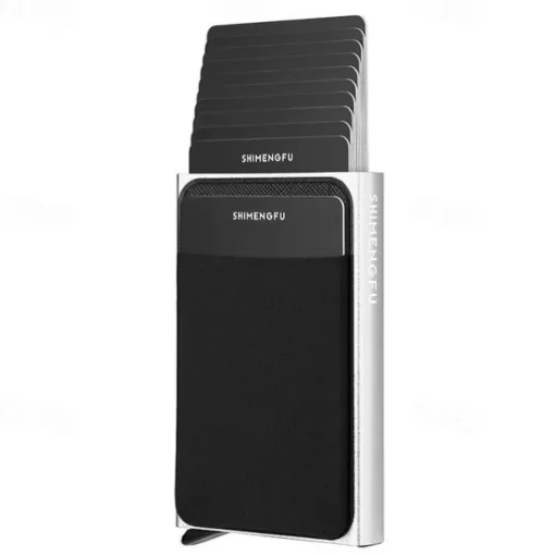 1 Pc Slim Aluminum Wallet Credit Card Holder RFID Wallet Metal Thin Slim Bank Card Case Men Women Pop-up Credit Card Bag
