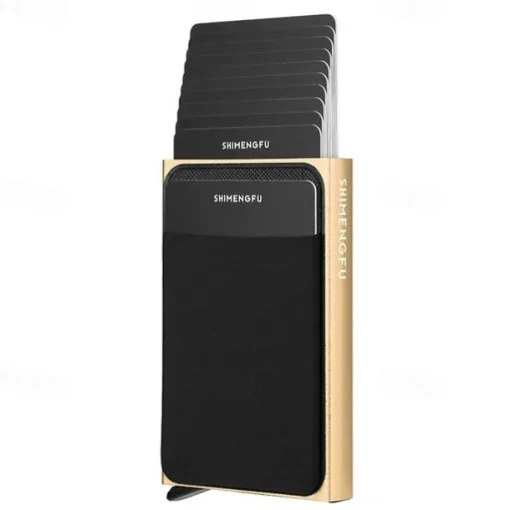 1 Pc Slim Aluminum Wallet Credit Card Holder RFID Wallet Metal Thin Slim Bank Card Case Men Women Pop-up Credit Card Bag