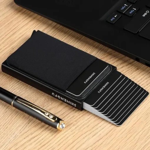 1 Pc Slim Aluminum Wallet Credit Card Holder RFID Wallet Metal Thin Slim Bank Card Case Men Women Pop-up Credit Card Bag