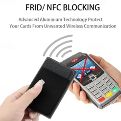 1 Pc Slim Aluminum Wallet Credit Card Holder RFID Wallet Metal Thin Slim Bank Card Case Men Women Pop-up Credit Card Bag