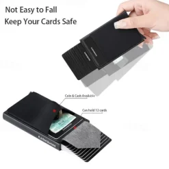 1 Pc Slim Aluminum Wallet Credit Card Holder RFID Wallet Metal Thin Slim Bank Card Case Men Women Pop-up Credit Card Bag