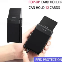 1 Pc Slim Aluminum Wallet Credit Card Holder RFID Wallet Metal Thin Slim Bank Card Case Men Women Pop-up Credit Card Bag