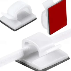 50 PCS Adhesive Cable Clips Upgraded Wall Wire Clips for Cable Management Strong Cord Clips Wire Holders for The Wall Under Desk