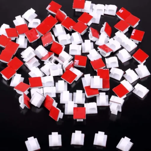 50 PCS Adhesive Cable Clips Upgraded Wall Wire Clips for Cable Management Strong Cord Clips Wire Holders for The Wall Under Desk