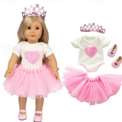 3 pcs American Doll Clothes Gift for 18 inch Doll Clothes and Accessories Including Coat and Dress(WITHOUT DOLL)