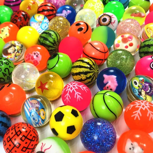 20 pcs Assorted Colorful Bouncy Balls Bulk Mixed Pattern High Bouncing Balls For Kids Party Favors Prizes Birthdays Gift