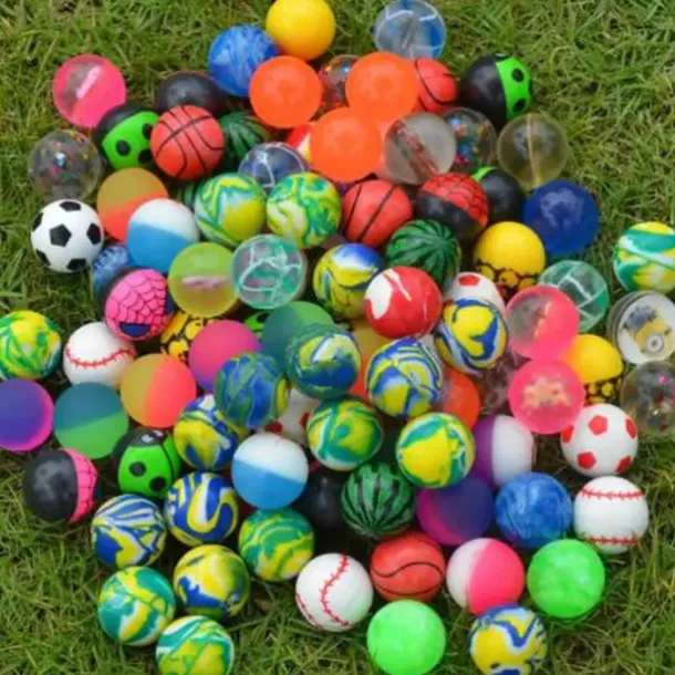 20 pcs Assorted Colorful Bouncy Balls Bulk Mixed Pattern High Bouncing Balls For Kids Party Favors Prizes Birthdays Gift