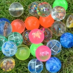 20 pcs Assorted Colorful Bouncy Balls Bulk Mixed Pattern High Bouncing Balls For Kids Party Favors Prizes Birthdays Gift