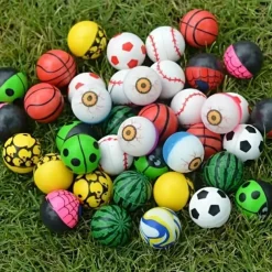 20 pcs Assorted Colorful Bouncy Balls Bulk Mixed Pattern High Bouncing Balls For Kids Party Favors Prizes Birthdays Gift