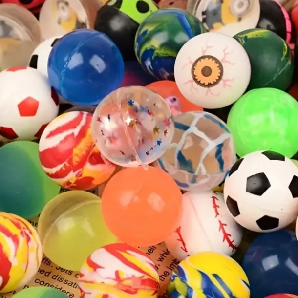 20 pcs Assorted Colorful Bouncy Balls Bulk Mixed Pattern High Bouncing Balls For Kids Party Favors Prizes Birthdays Gift