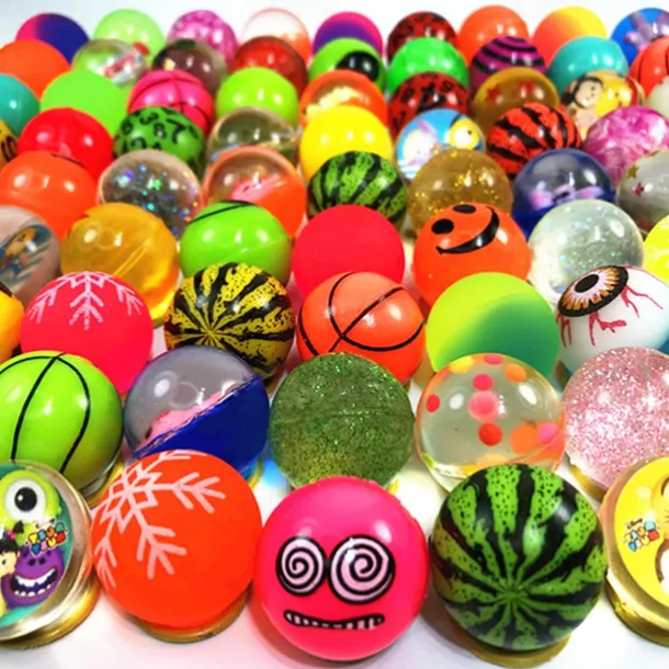 20 pcs Assorted Colorful Bouncy Balls Bulk Mixed Pattern High Bouncing Balls For Kids Party Favors Prizes Birthdays Gift