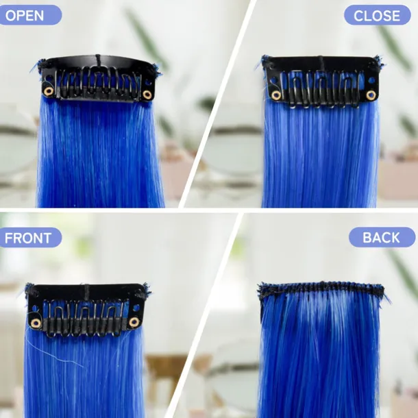 32 PCS Clip in Colored Hair Extensions for Girls Pretty Gift 20 Inches Rainbow Long Straight Hairpieces Synthetic,Halloween Cosplay Dress Up Fashion Party Christmas Birthday for Kids