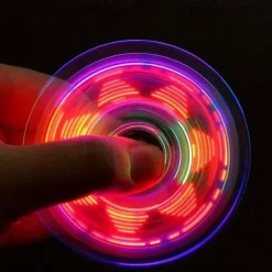2 PCS Crystal Luminous LED Light Spinner Hand Top Spinner, Glow In Dark EDC Toy, Kinetic Gyroscope For Children, As Halloween, Christmas Gift